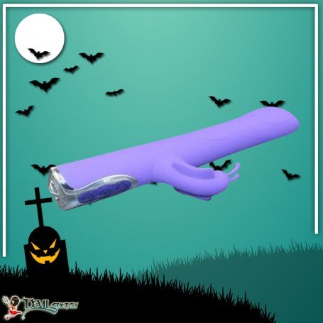 Black T- Transfer Beads Stick Rabbit Vibrator RV-021