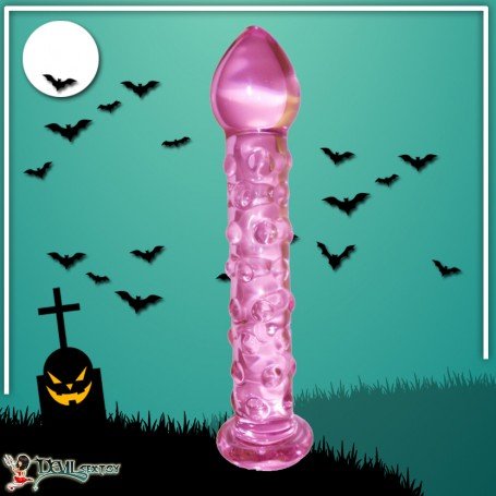 Dotted Purple Glass Dildo GD-006
