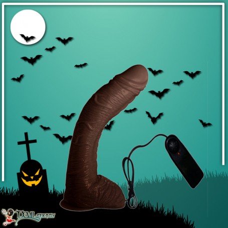 Big Bent 10" Realistic Suction Cup Chocolate Dong Vibrator RSV-075