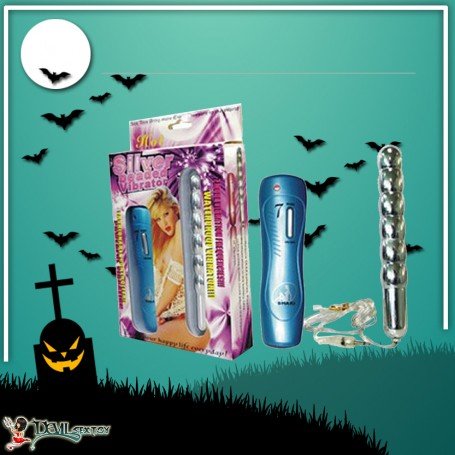 Silver Beaded Anal Vibrator AD-012