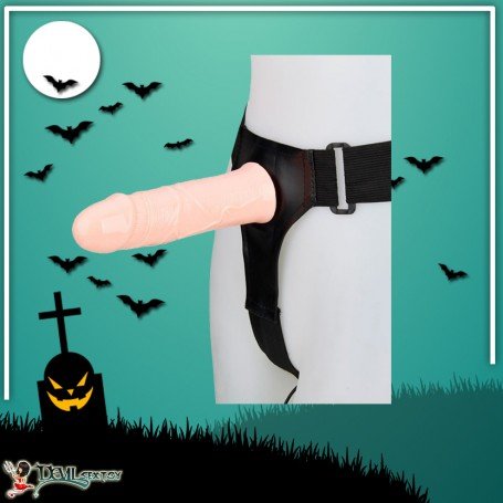 LeLuv 8 Male Hollow Vibrating Strap On SO-016