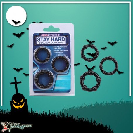 Stay Hard Beaded Cockrings CR-020