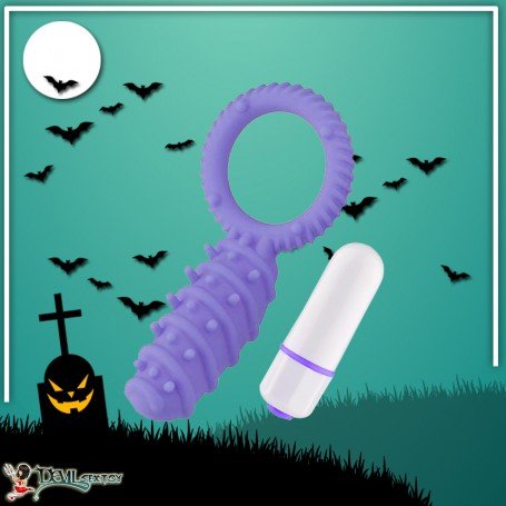 Clitoral Banger Spikes Premium Cockring With Bullet CR-015